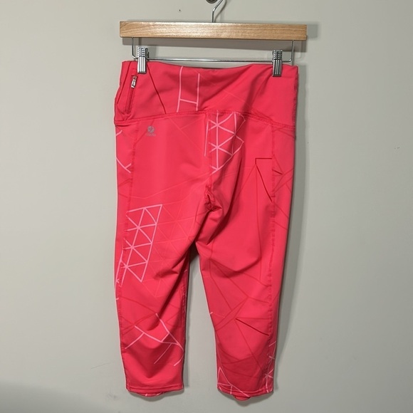 Oiselle KC Knicker Capri Legging Crop Pant punch koolhaus Pink Geometric Sz 10 - Picture 4 of 14